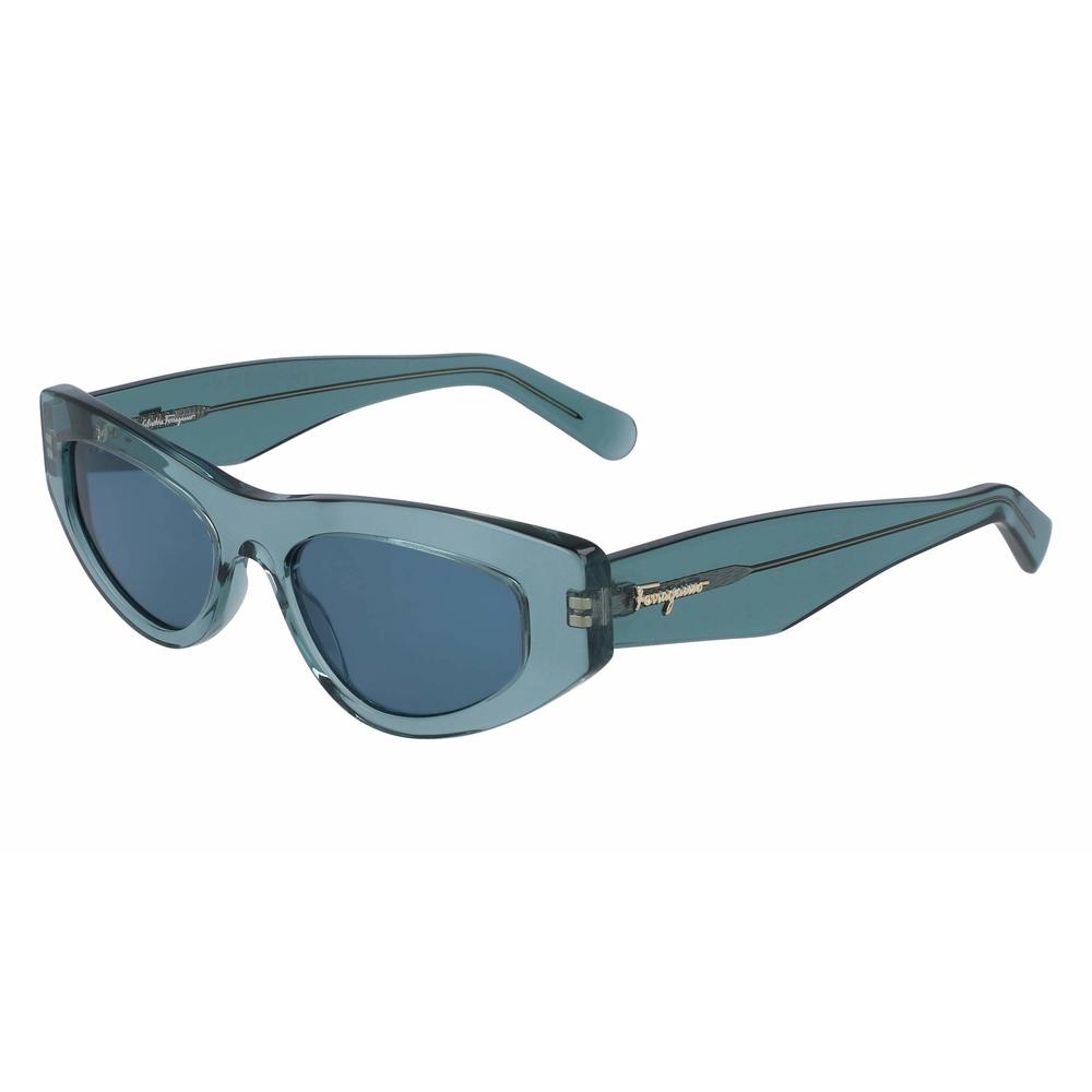 NEW Salvatore Ferragamo SF 995S 341 Crystal Sage Sunglasses with Blue Lenses